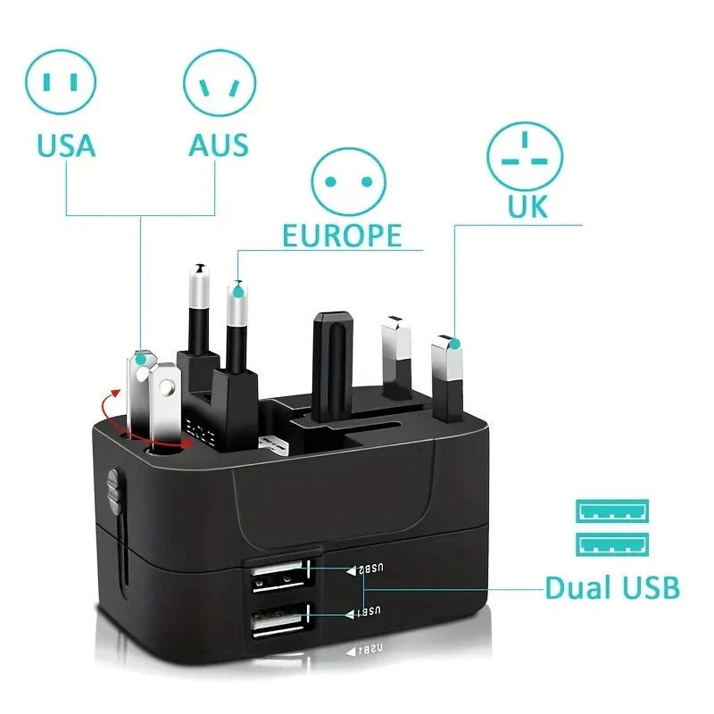 Worldwide Travel Adapter Dual USB