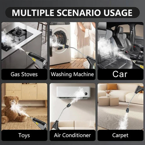 5 interchangeable brush heads included with the steam cleaner