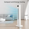 Four comfort modes and 12 hour timer on the tower fan control panel