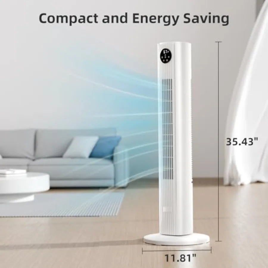Four comfort modes and 12 hour timer on the tower fan control panel